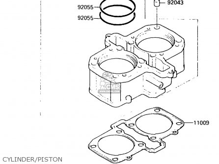 CYLINDER/PISTON - EX500B2 1989 EUROPE FR GR IT NR ST