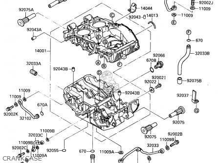 CRANKCASE - EX500B2 1989 EUROPE FR GR IT NR ST