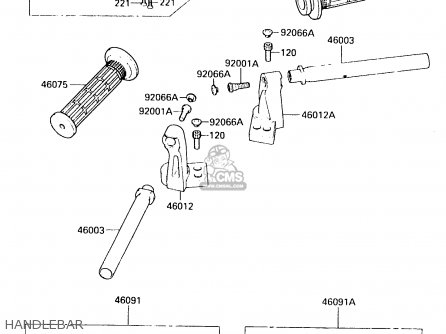 HANDLEBAR - EX500B2 1989 EUROPE FR GR IT NR ST