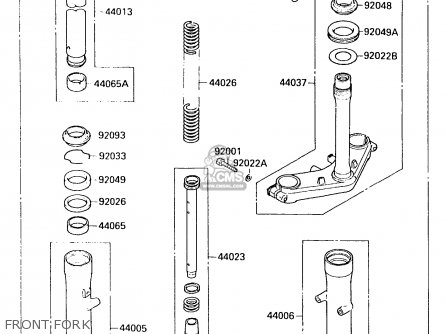 FRONT FORK - EX500B2 1989 EUROPE FR GR IT NR ST