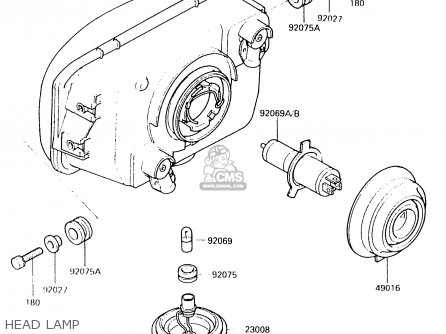 HEAD LAMP - EX500B2 1989 EUROPE FR GR IT NR ST