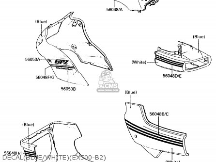 DECAL(BLUE/WHITE)(EX500-B2) - EX500B2 1989 EUROPE FR GR IT NR ST