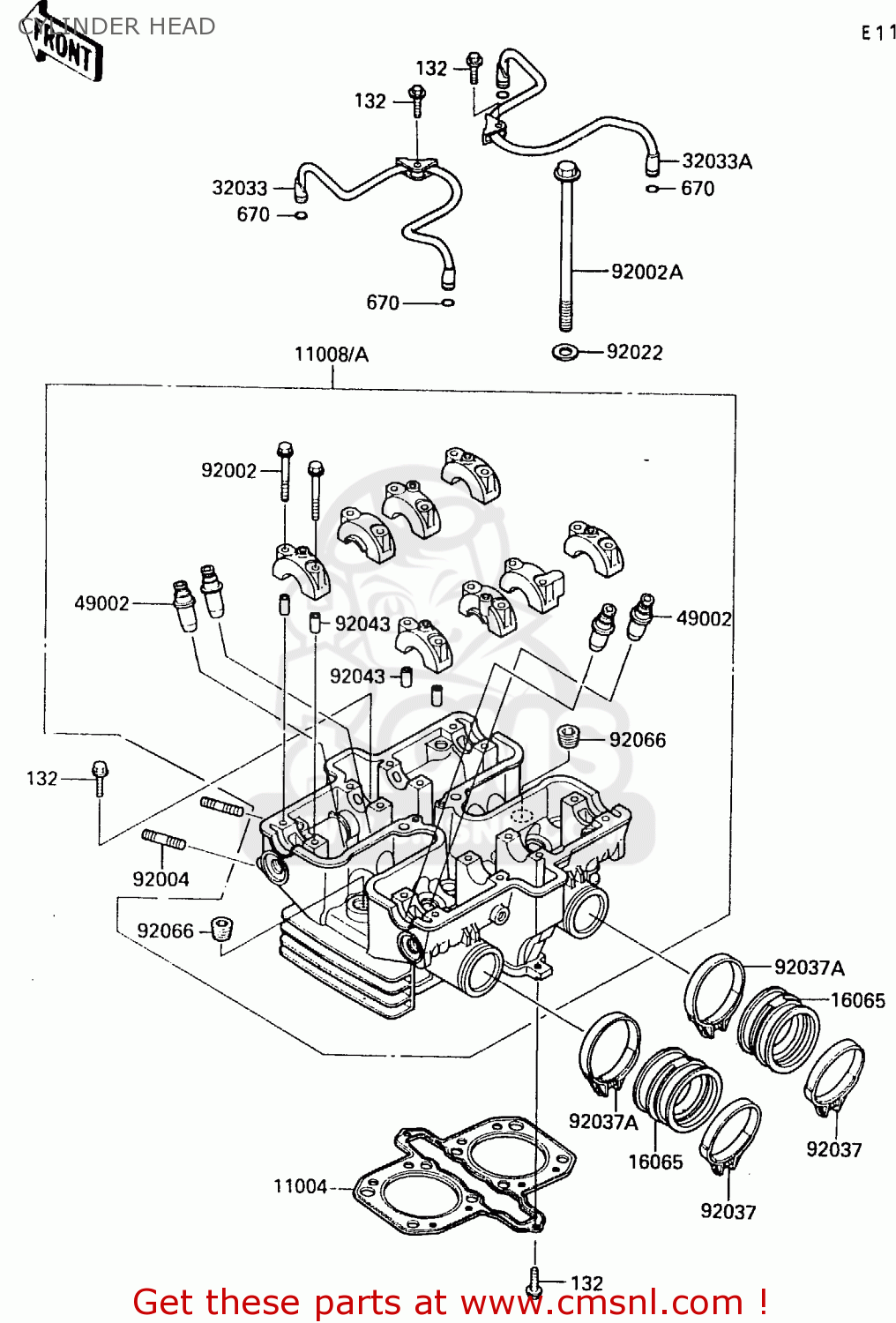CYLINDER HEAD EX500B3 1990 EUROPE FR GR IT NR SP