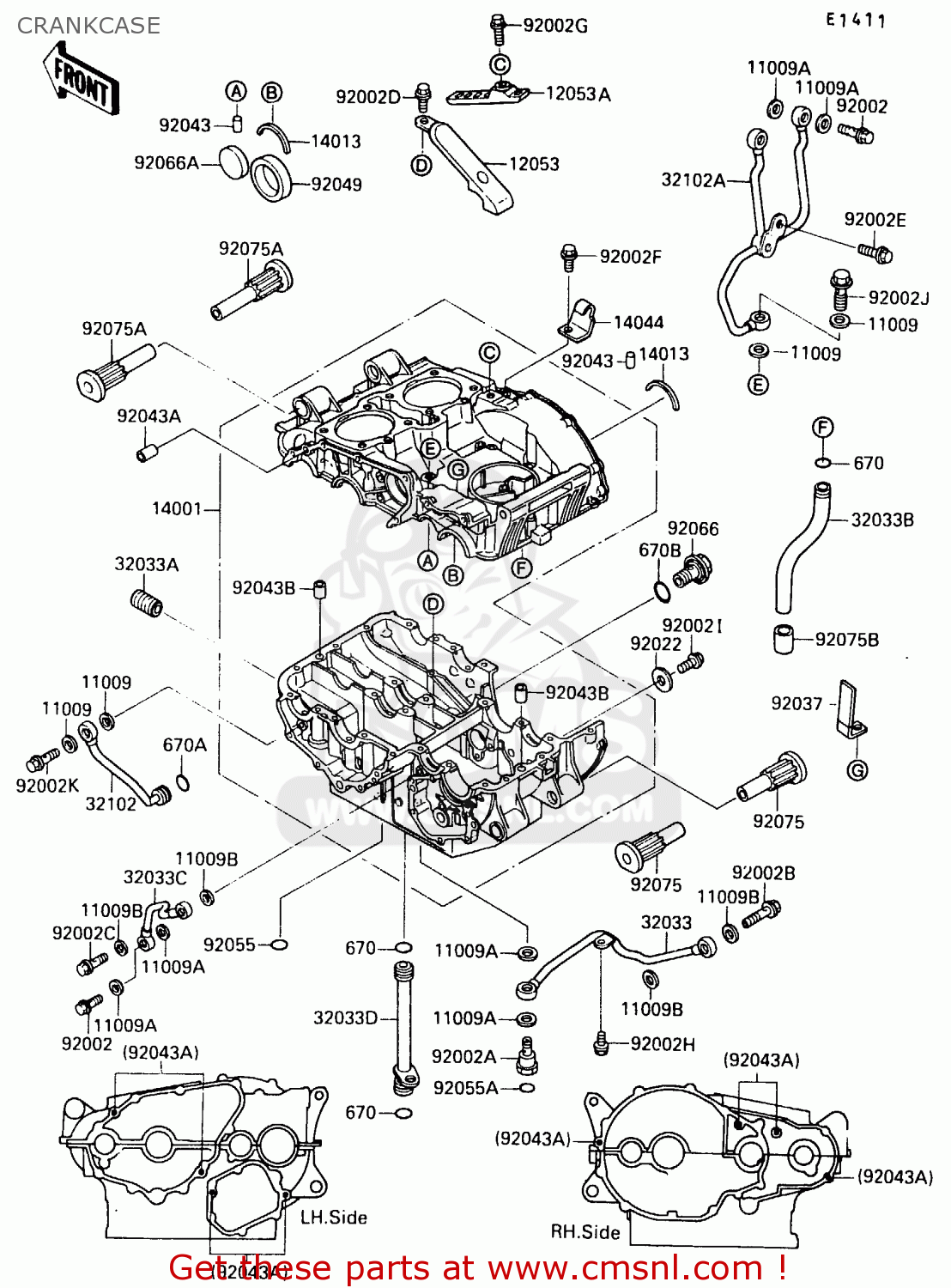 CRANKCASE EX500B3 1990 EUROPE FR GR IT NR SP