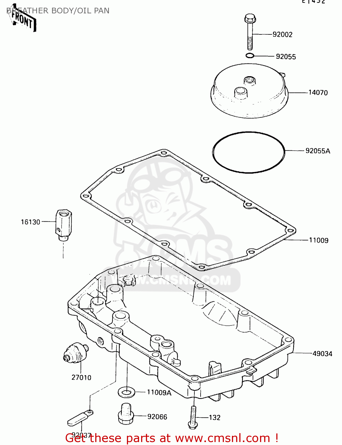 BREATHER BODY/OIL PAN EX500B3 1990 EUROPE FR GR IT NR SP
