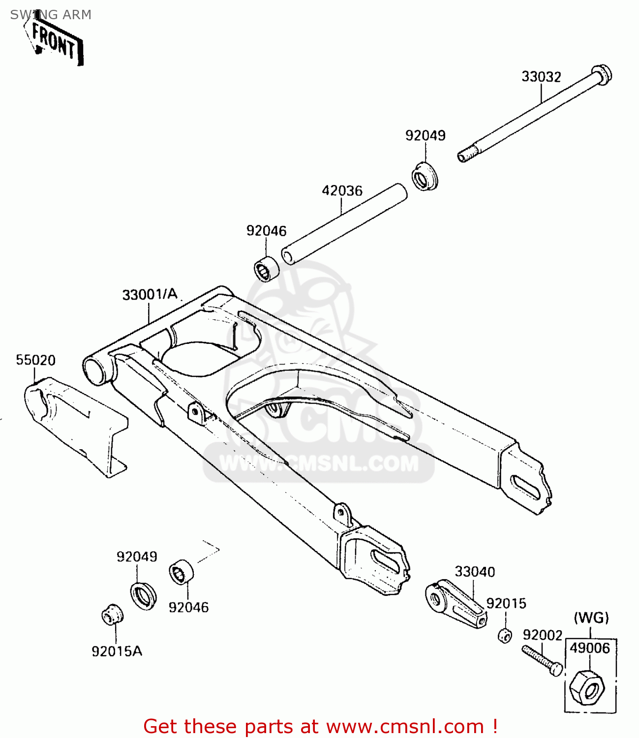 SWING ARM EX500B3 1990 EUROPE FR GR IT NR SP