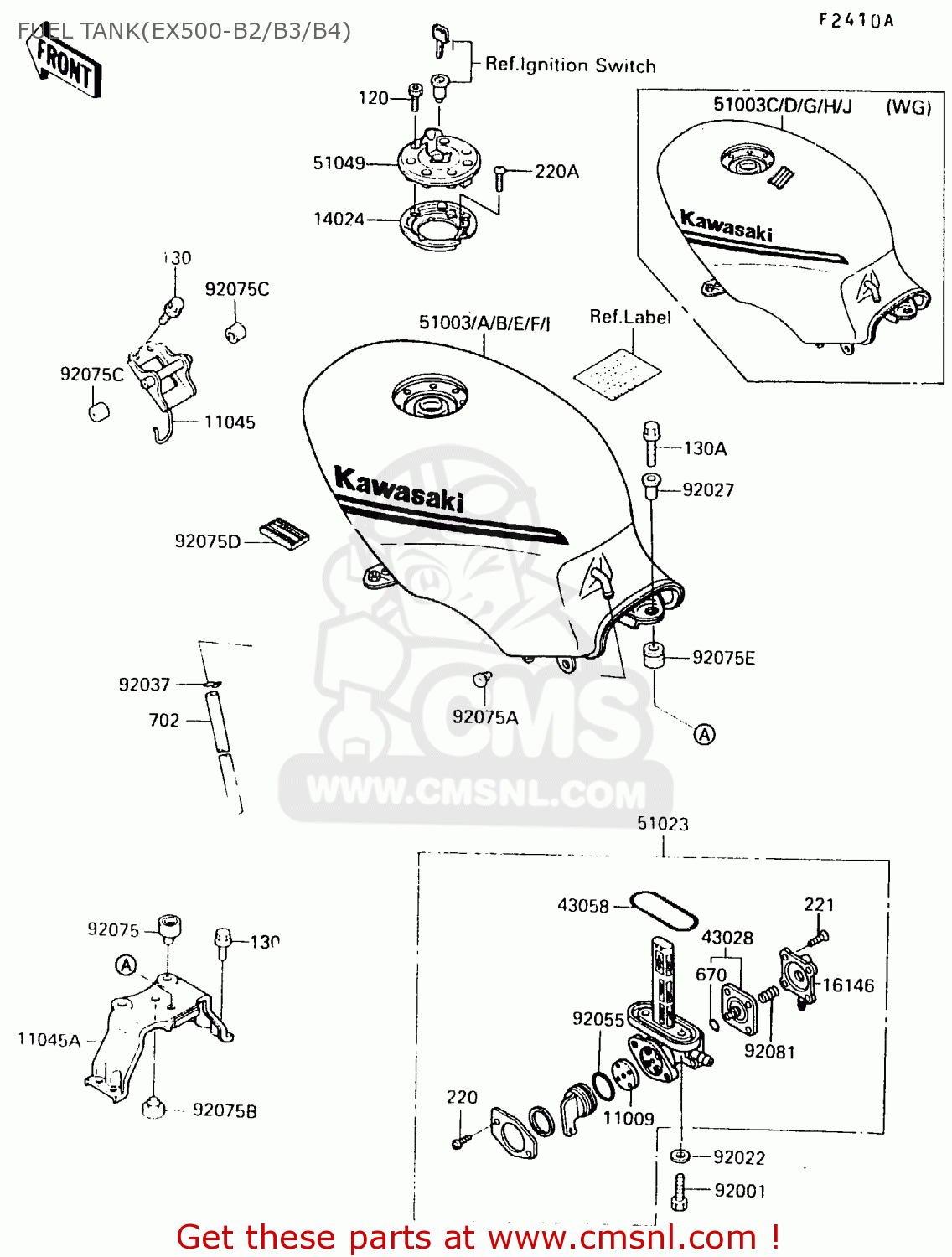 FUEL TANK(EX500-B2/B3/B4) EX500B3 1990 EUROPE FR GR IT NR SP