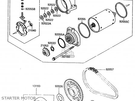 STARTER MOTOR - EX500B3 1990 EUROPE FR GR IT NR SP