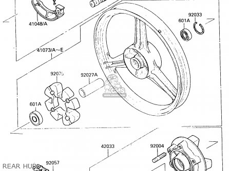 REAR HUB - EX500B3 1990 EUROPE FR GR IT NR SP