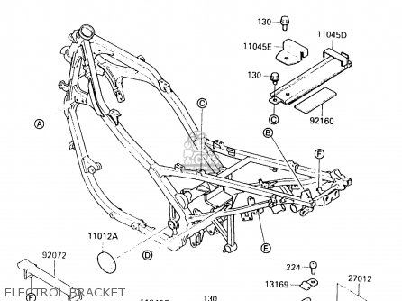 ELECTROL BRACKET - EX500B3 1990 EUROPE FR GR IT NR SP