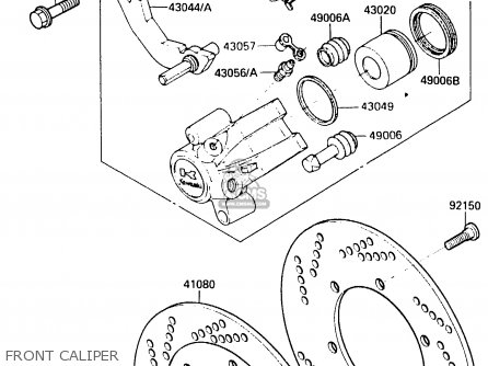 FRONT CALIPER - EX500B3 1990 EUROPE FR GR IT NR SP