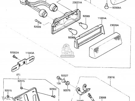 TAIL LAMP - EX500B3 1990 EUROPE FR GR IT NR SP