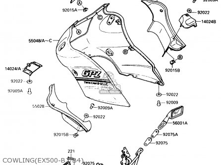 COWLING(EX500-B3/B4) - EX500B3 1990 EUROPE FR GR IT NR SP