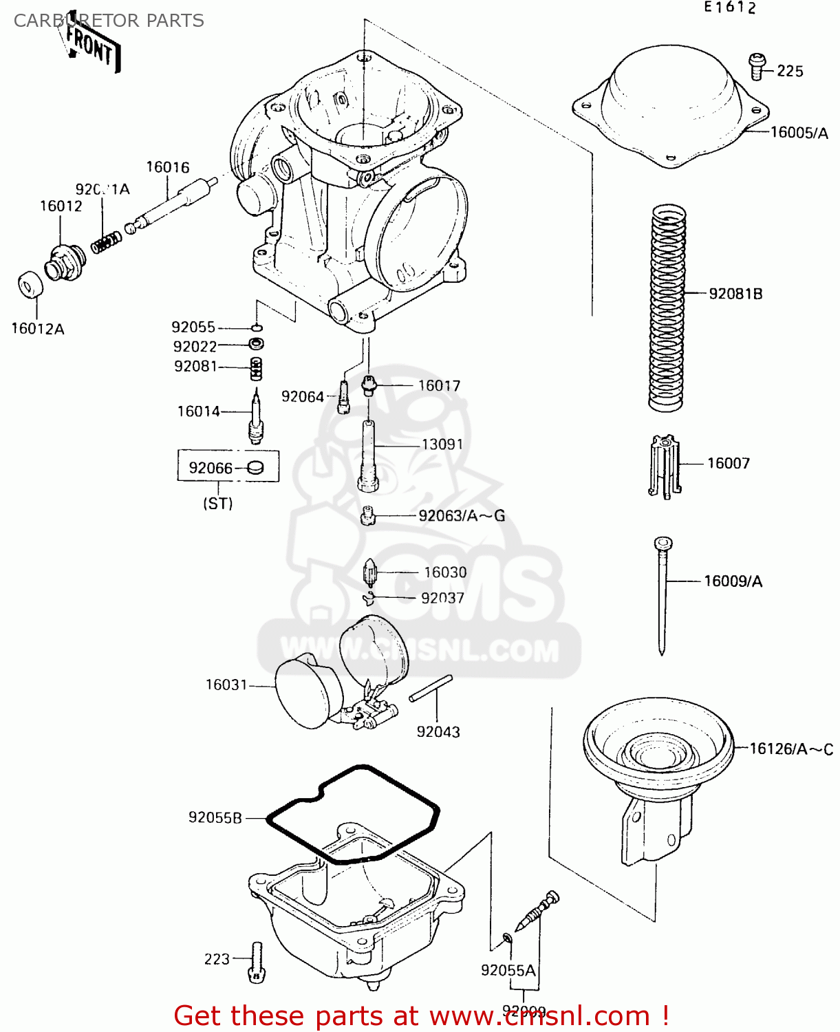 CARBURETOR PARTS EX500B4 1991 EUROPE FR GR IT NR SP