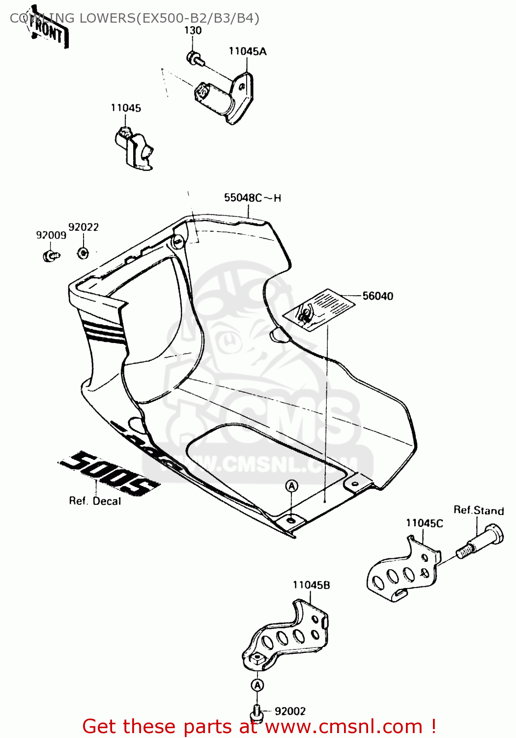 COWLING LOWERS(EX500-B2/B3/B4) EX500B4 1991 EUROPE FR GR IT NR SP