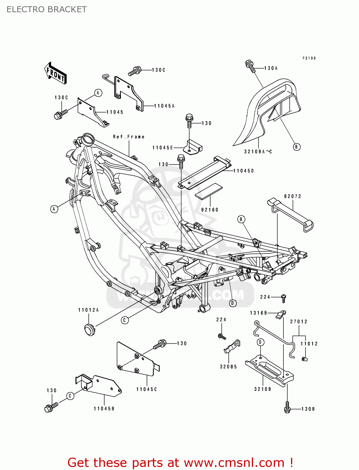 ELECTRO BRACKET EX500B5 GPZ500S 1992 EUROPE FR FG GR IT NR SP