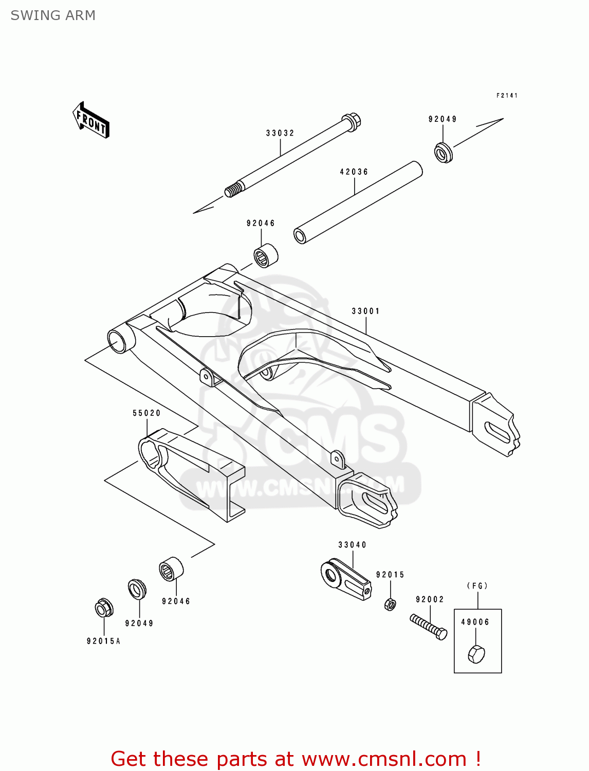SWING ARM EX500B5 GPZ500S 1992 EUROPE FR FG GR IT NR SP