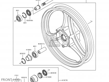 FRONT HUB - EX500B5 GPZ500S 1992 EUROPE FR FG GR IT NR SP