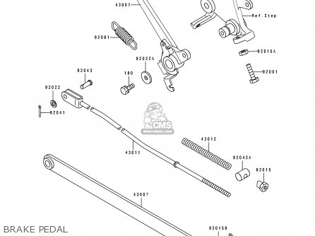 BRAKE PEDAL - EX500B5 GPZ500S 1992 EUROPE FR FG GR IT NR SP