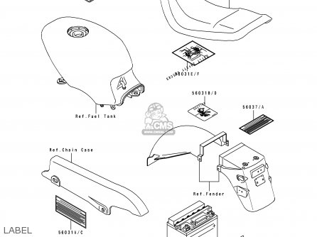 LABEL - EX500B5 GPZ500S 1992 EUROPE FR FG GR IT NR SP