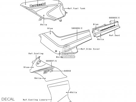 DECAL - EX500B5 GPZ500S 1992 EUROPE FR FG GR IT NR SP
