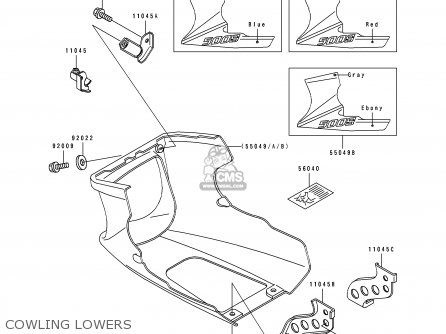 COWLING LOWERS - EX500B5 GPZ500S 1992 EUROPE FR FG GR IT NR SP