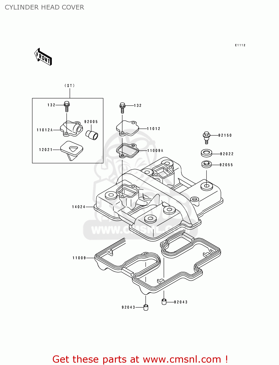 CYLINDER HEAD COVER EX500B6 GPZ500S 1993 FRANCE NL FG ST