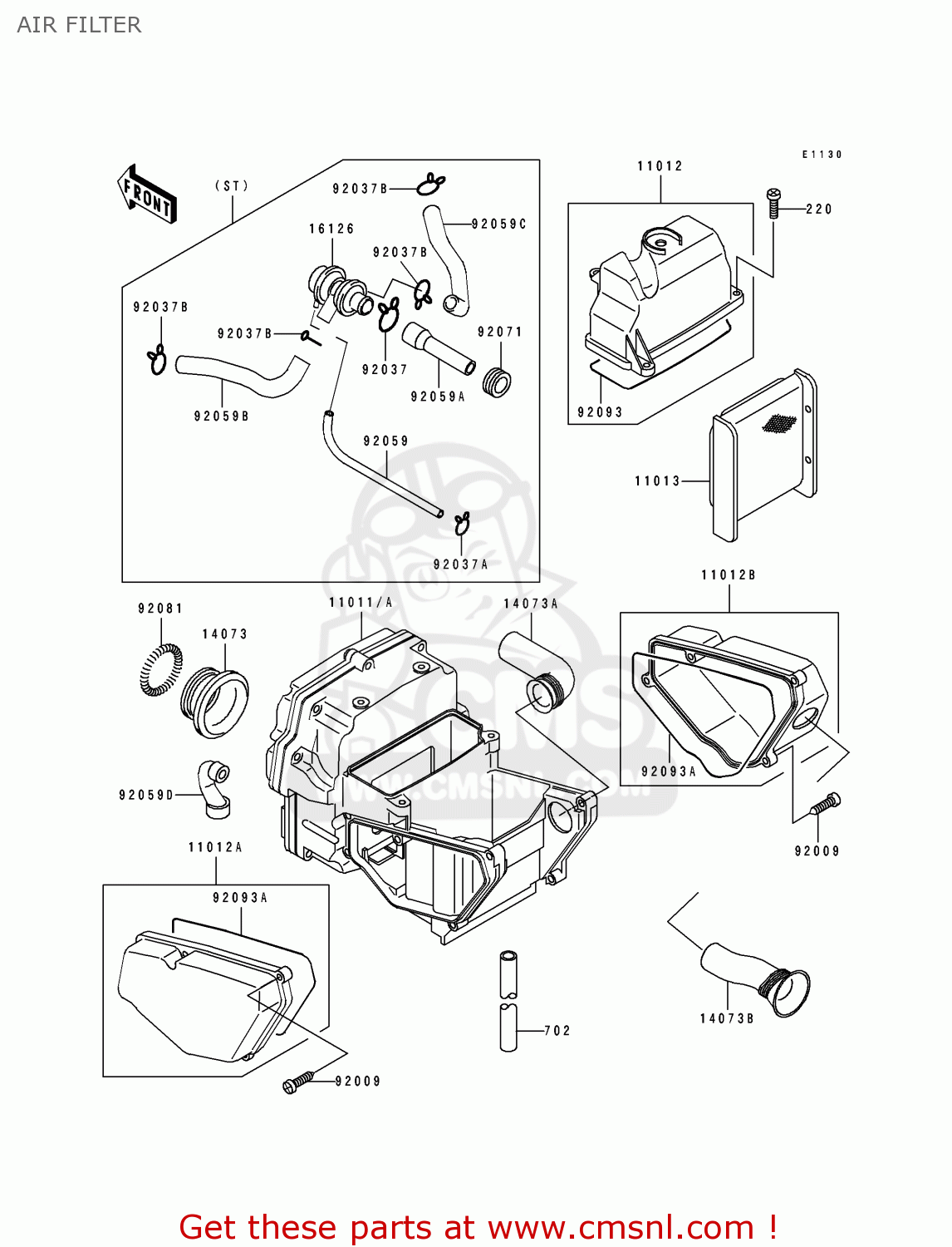 AIR FILTER EX500B6 GPZ500S 1993 FRANCE NL FG ST