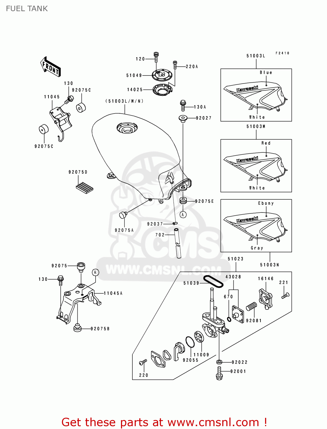 FUEL TANK EX500B6 GPZ500S 1993 FRANCE NL FG ST