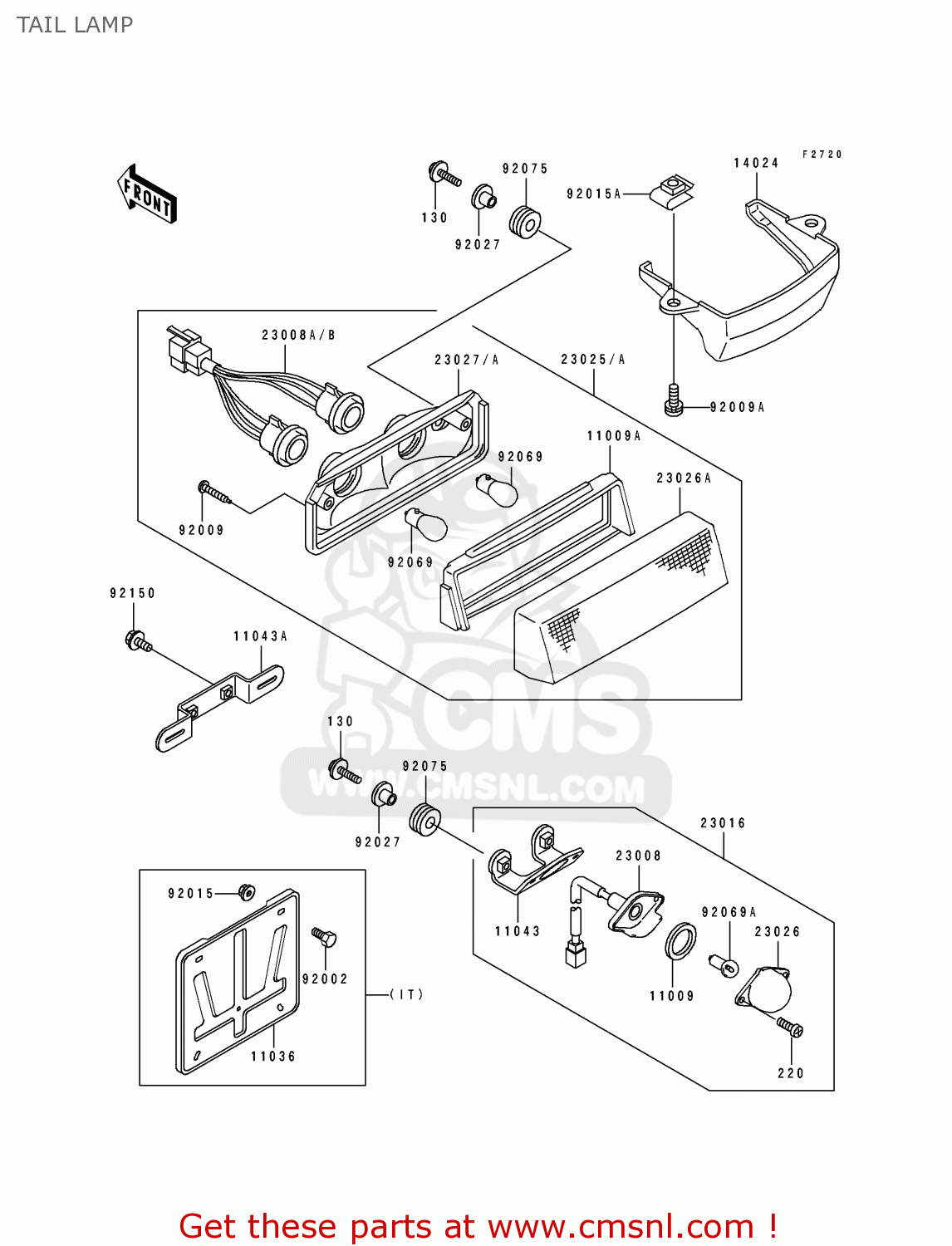 TAIL LAMP EX500B6 GPZ500S 1993 FRANCE NL FG ST
