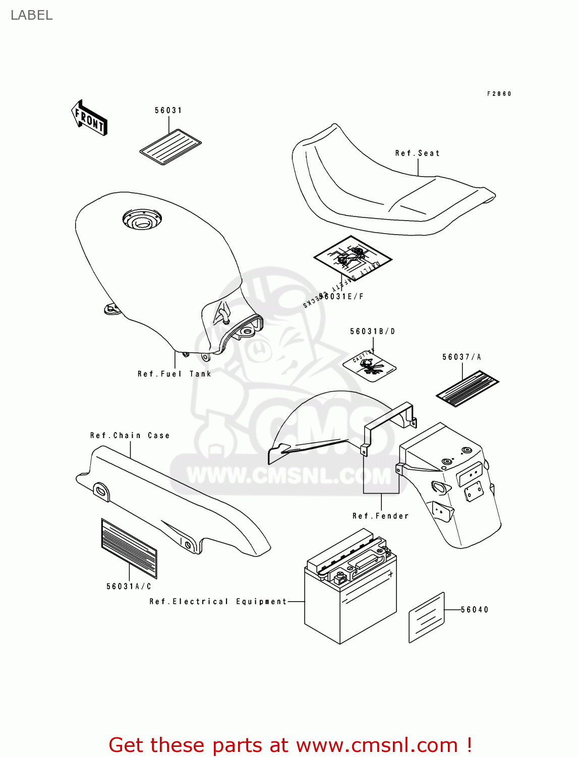 LABEL EX500B6 GPZ500S 1993 FRANCE NL FG ST