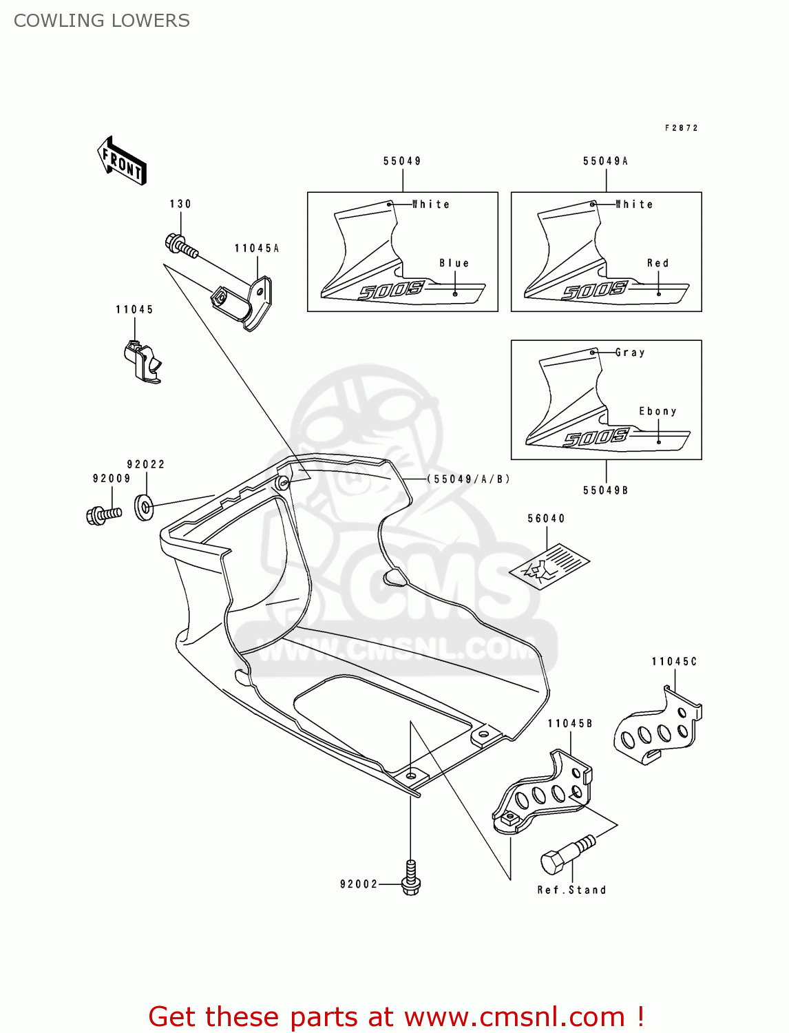 COWLING LOWERS EX500B6 GPZ500S 1993 FRANCE NL FG ST