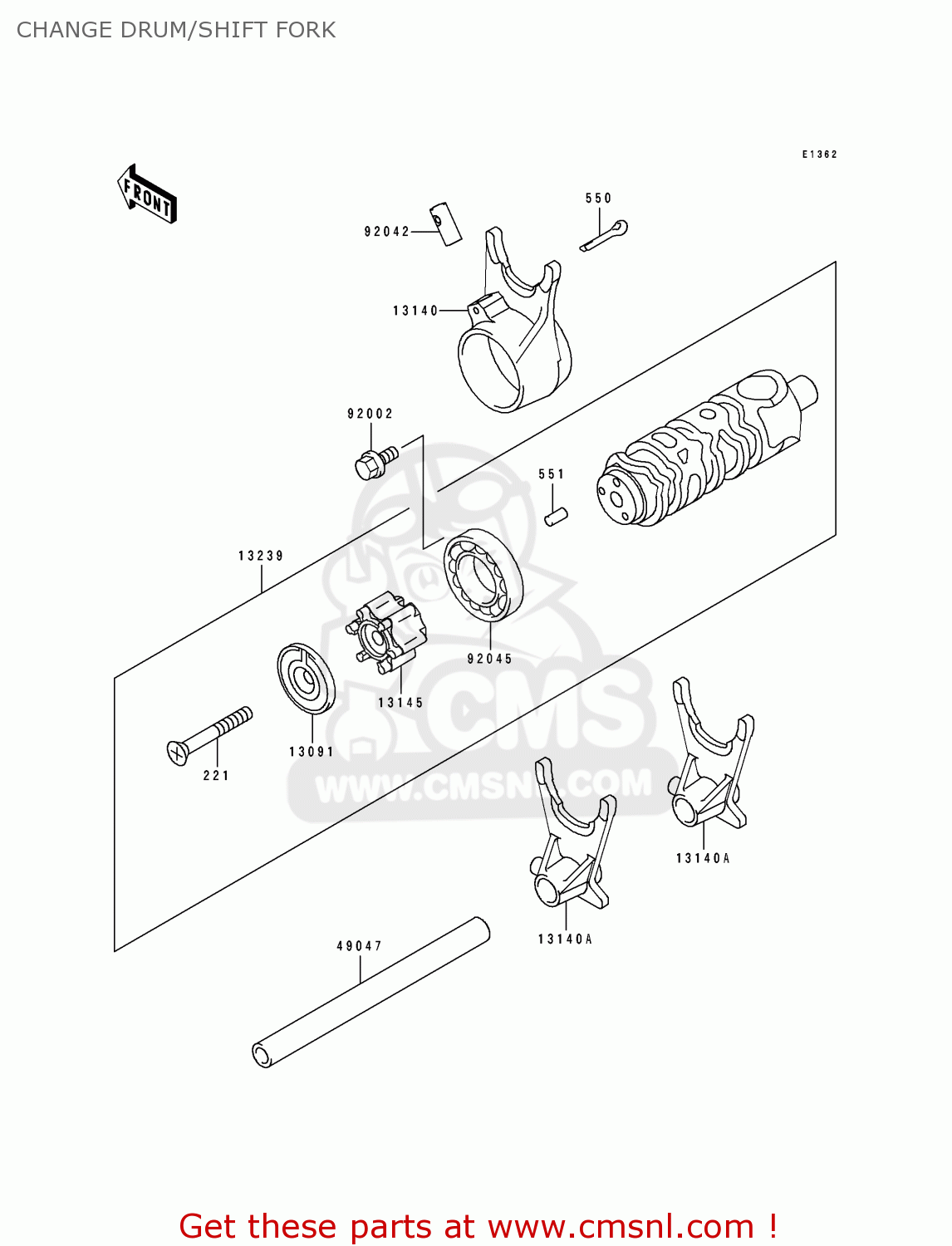 CHANGE DRUM/SHIFT FORK EX500C1 GPZ500S 1992 AUSTRIA