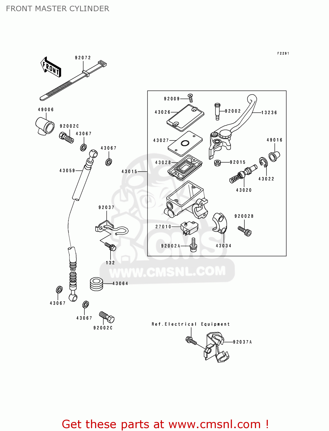 FRONT MASTER CYLINDER EX500C1 GPZ500S 1992 AUSTRIA