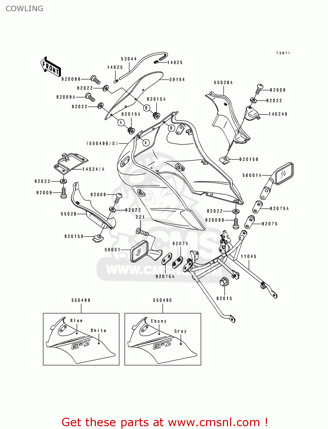 COWLING EX500C1 GPZ500S 1992 AUSTRIA