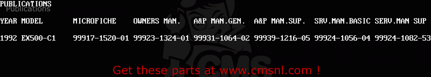 Publications EX500C1 GPZ500S 1992 AUSTRIA