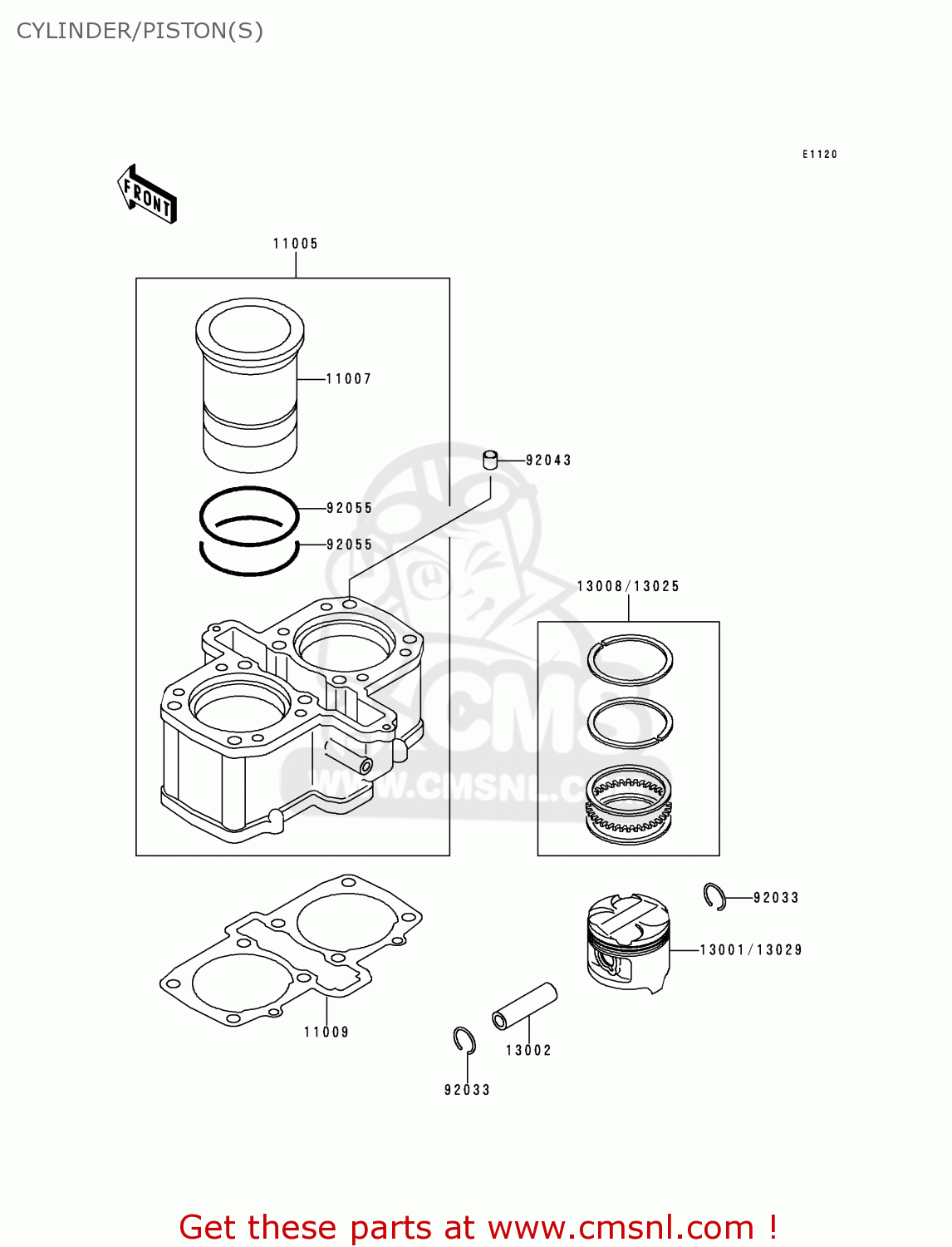 CYLINDER/PISTON(S) EX500D1 GPZ500S 1994 UNITED KINGDOM SD