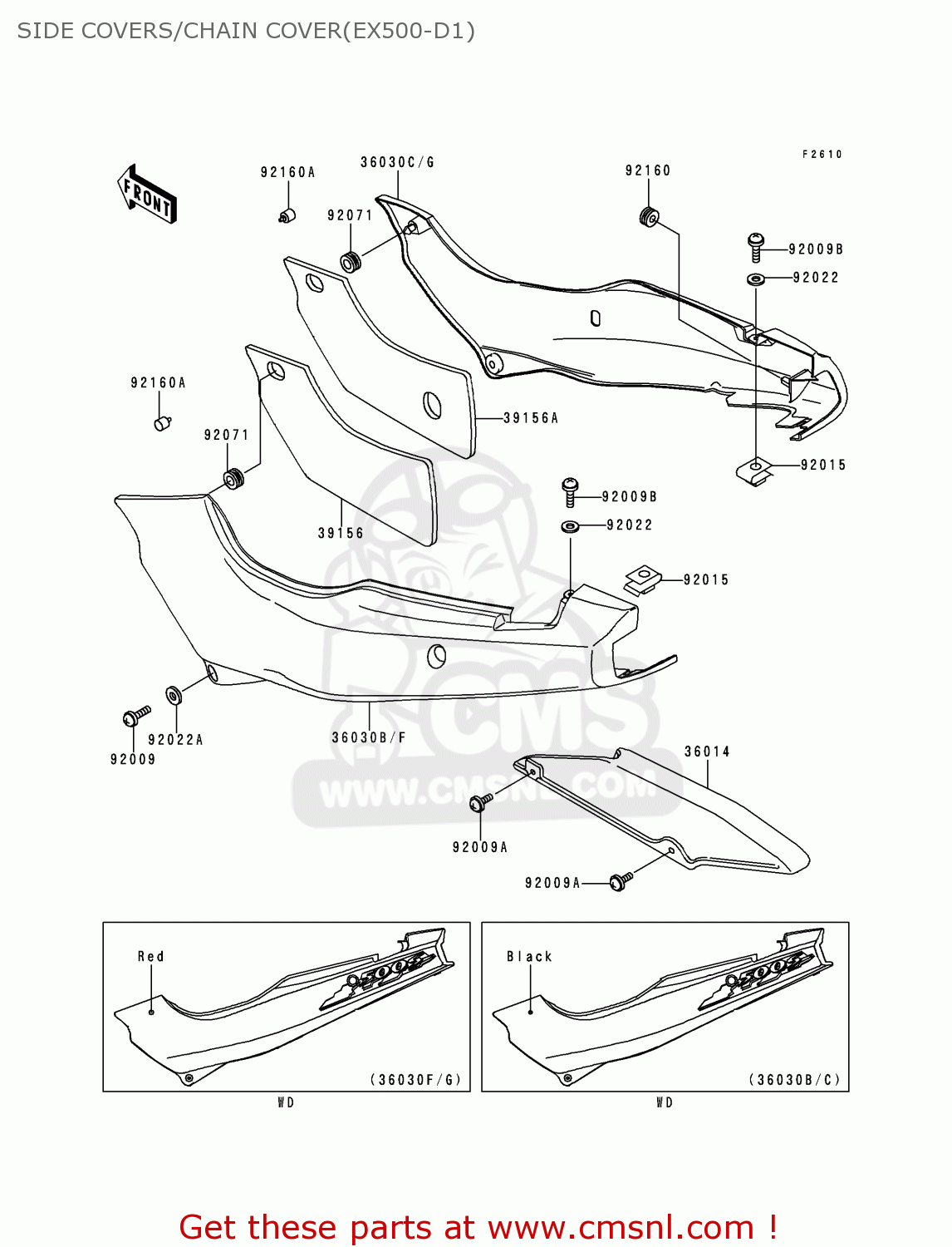 SIDE COVERS/CHAIN COVER(EX500-D1) EX500D1 GPZ500S 1994 UNITED KINGDOM SD