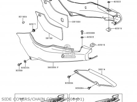 SIDE COVERS/CHAIN COVER(EX500-D1) - EX500D1 GPZ500S 1994 UNITED KINGDOM SD