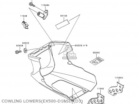 COWLING LOWERS(EX500-D1&SIM;D3) - EX500D1 GPZ500S 1994 UNITED KINGDOM SD