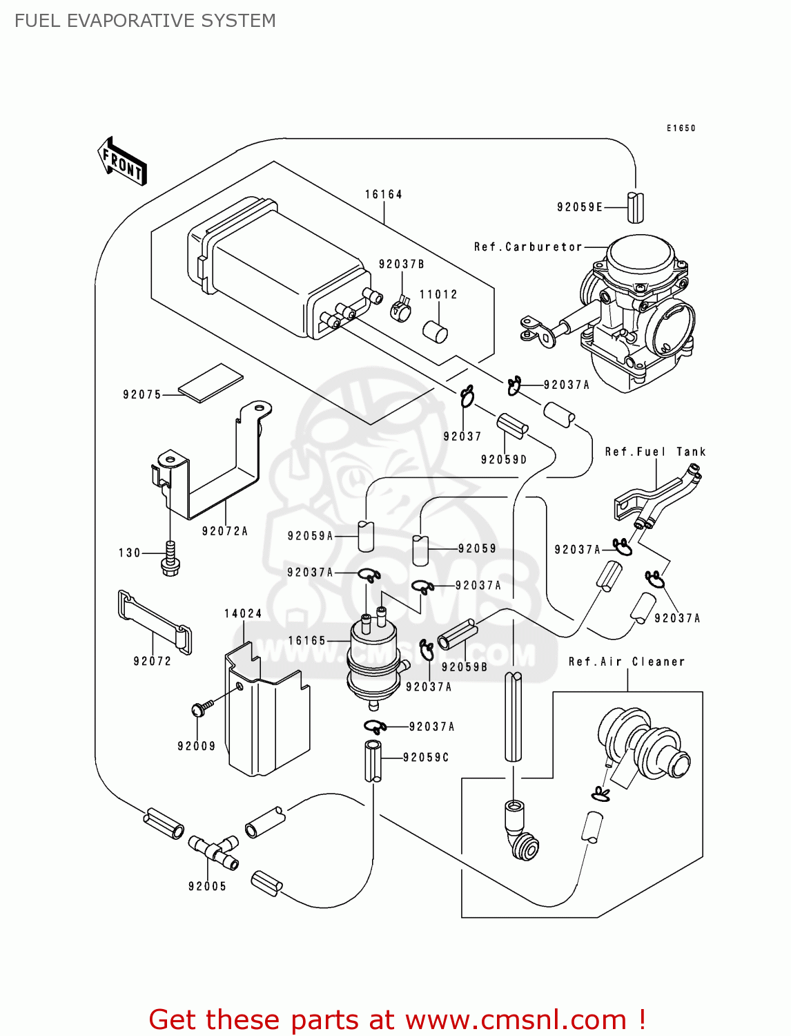 FUEL EVAPORATIVE SYSTEM EX500D1 NINJA 500 1994 USA CALIFORNIA CANADA