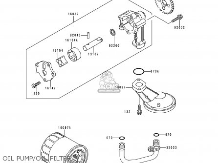 OIL PUMP/OIL FILTER - EX500D1 NINJA 500 1994 USA CALIFORNIA CANADA
