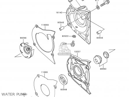 WATER PUMP - EX500D1 NINJA 500 1994 USA CALIFORNIA CANADA