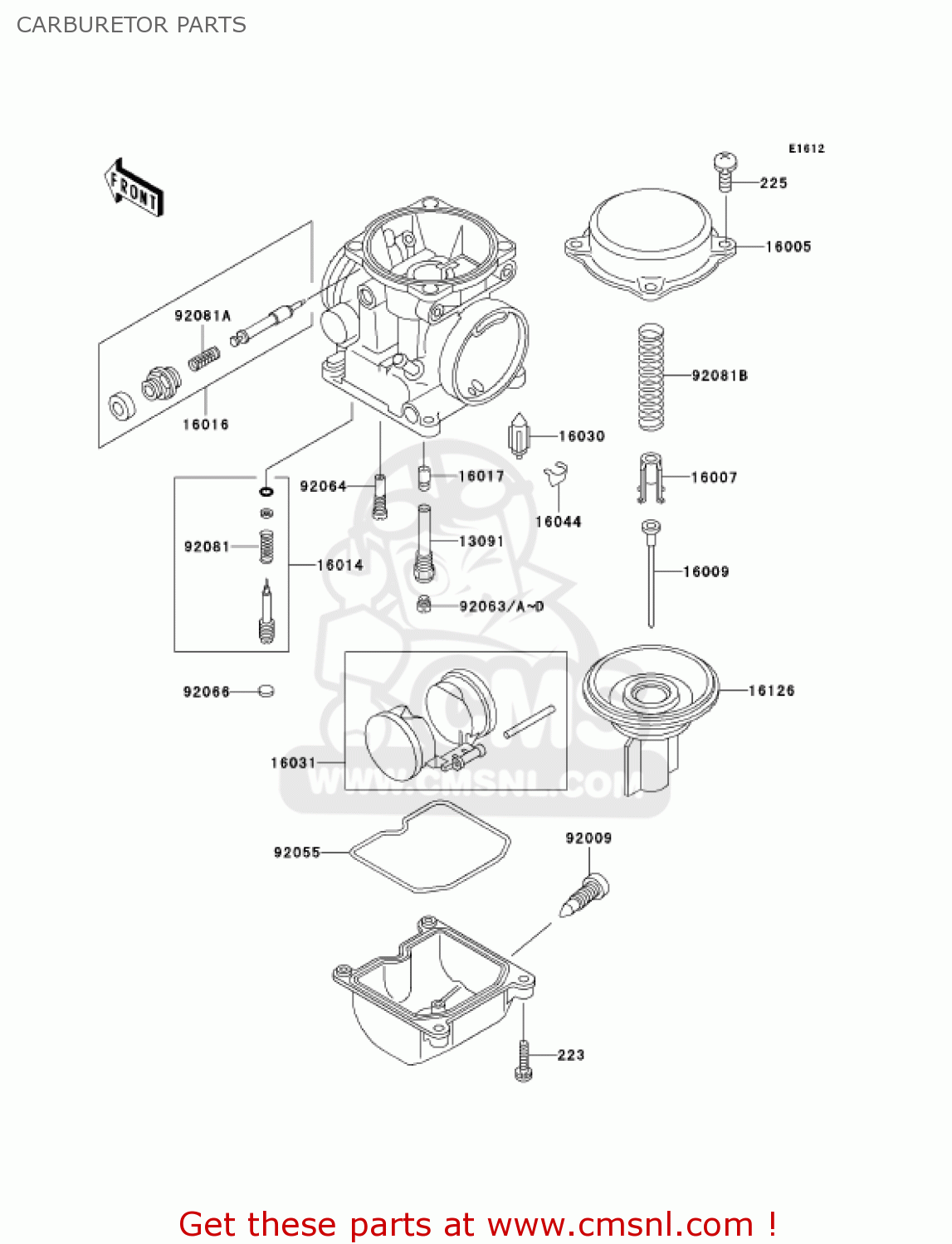 CARBURETOR PARTS EX500D10 NINJA 500R 2003 USA CALIFORNIA CANADA