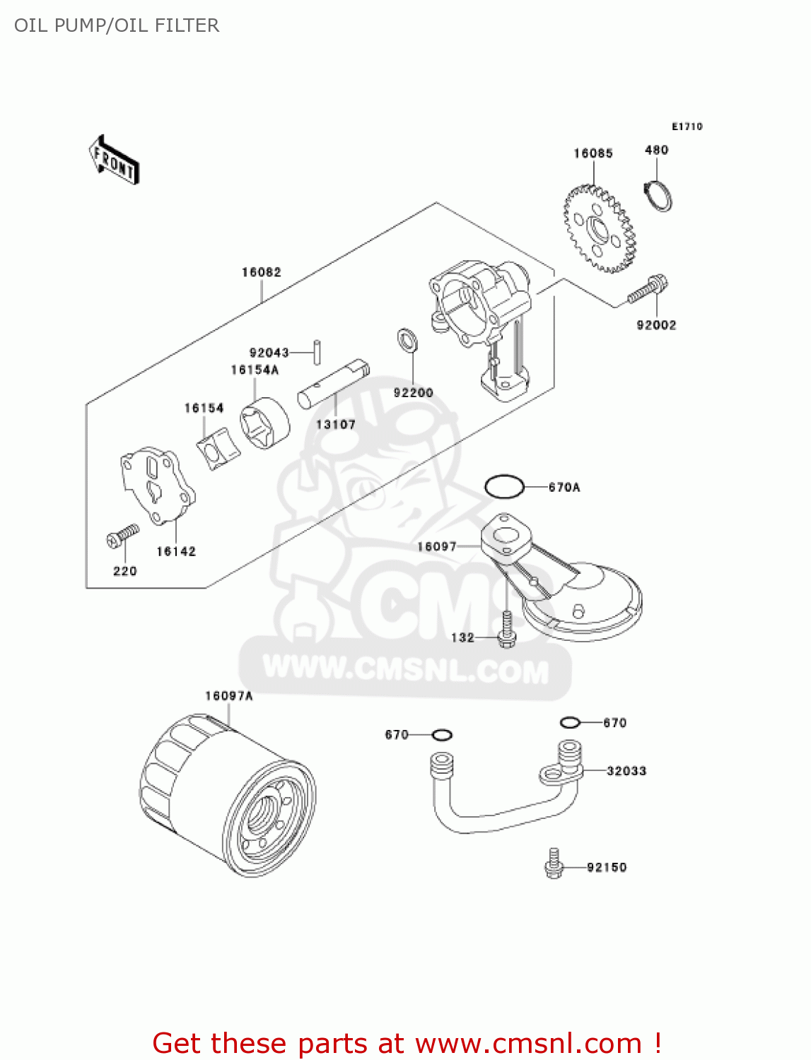 OIL PUMP/OIL FILTER EX500D10 NINJA 500R 2003 USA CALIFORNIA CANADA