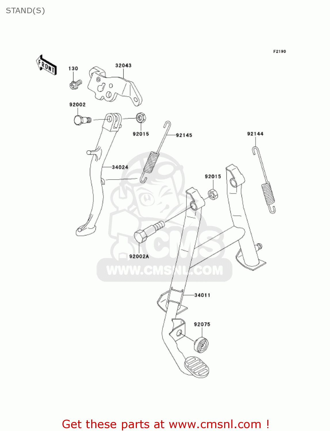 STAND(S) EX500D10 NINJA 500R 2003 USA CALIFORNIA CANADA