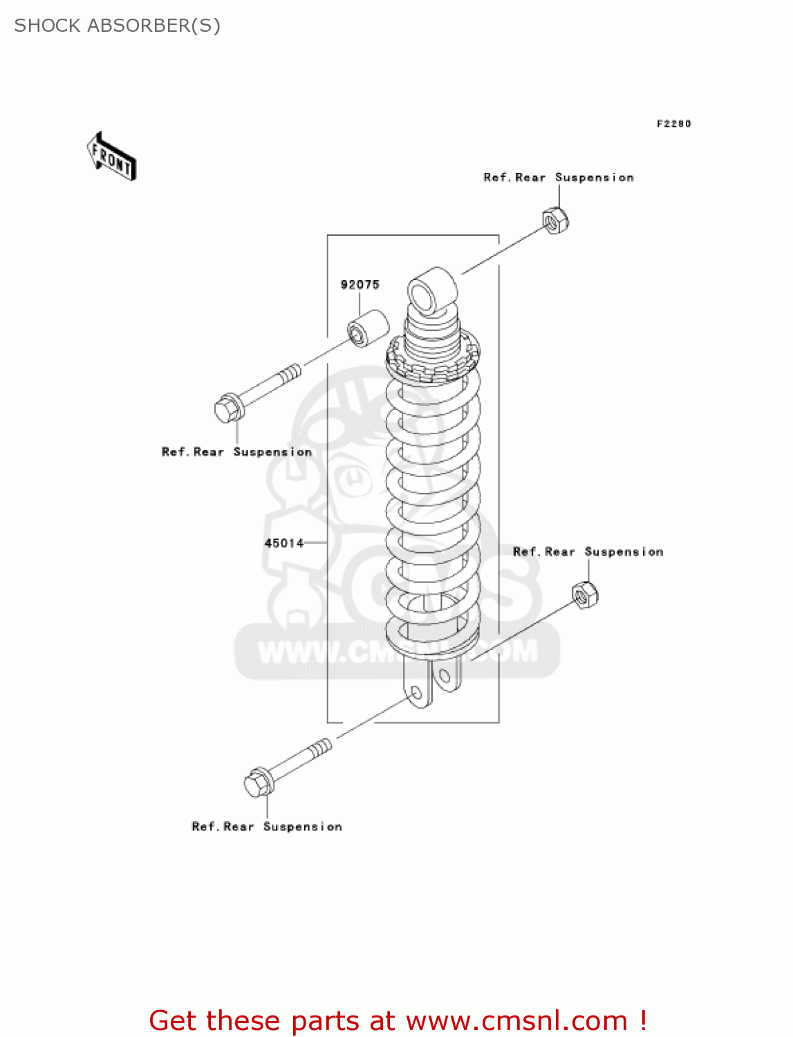 SHOCK ABSORBER(S) EX500D10 NINJA 500R 2003 USA CALIFORNIA CANADA