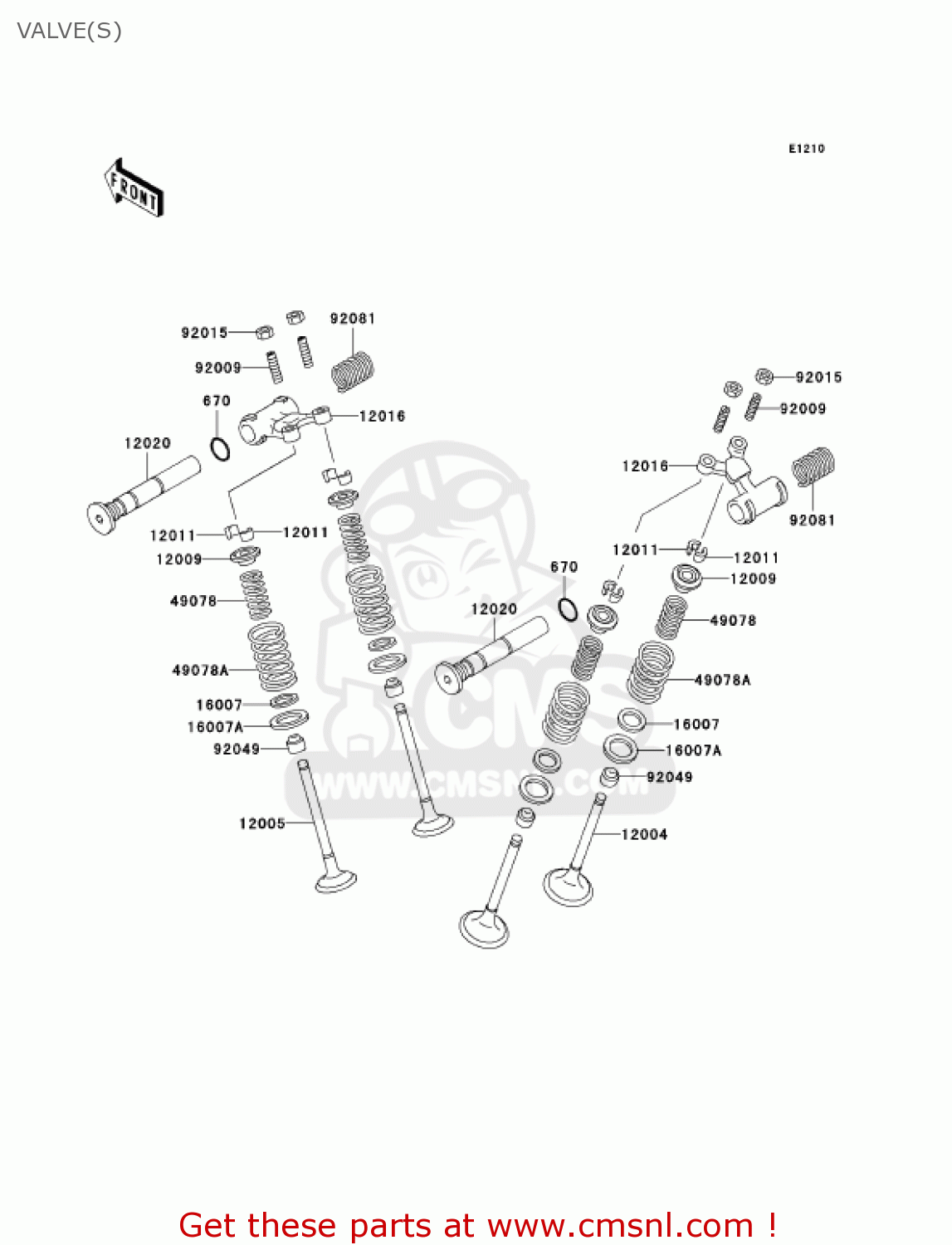 VALVE(S) EX500D10 NINJA 500R 2003 USA CALIFORNIA CANADA