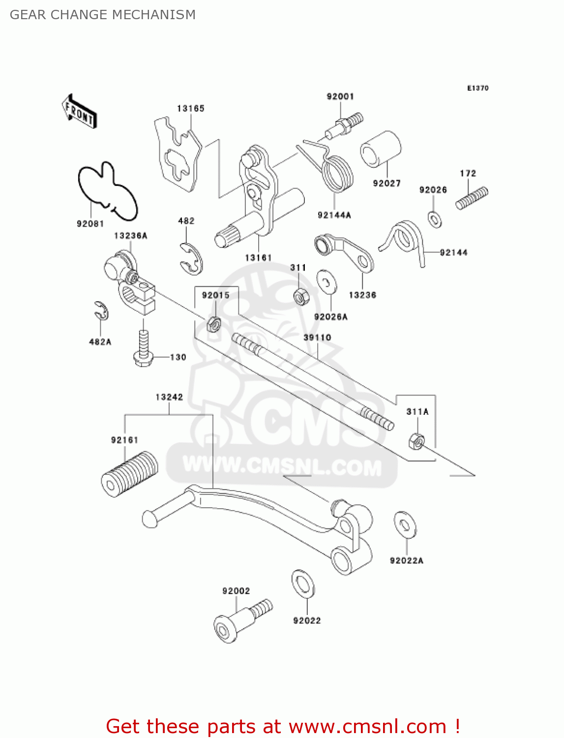 GEAR CHANGE MECHANISM EX500D10 NINJA 500R 2003 USA CALIFORNIA CANADA