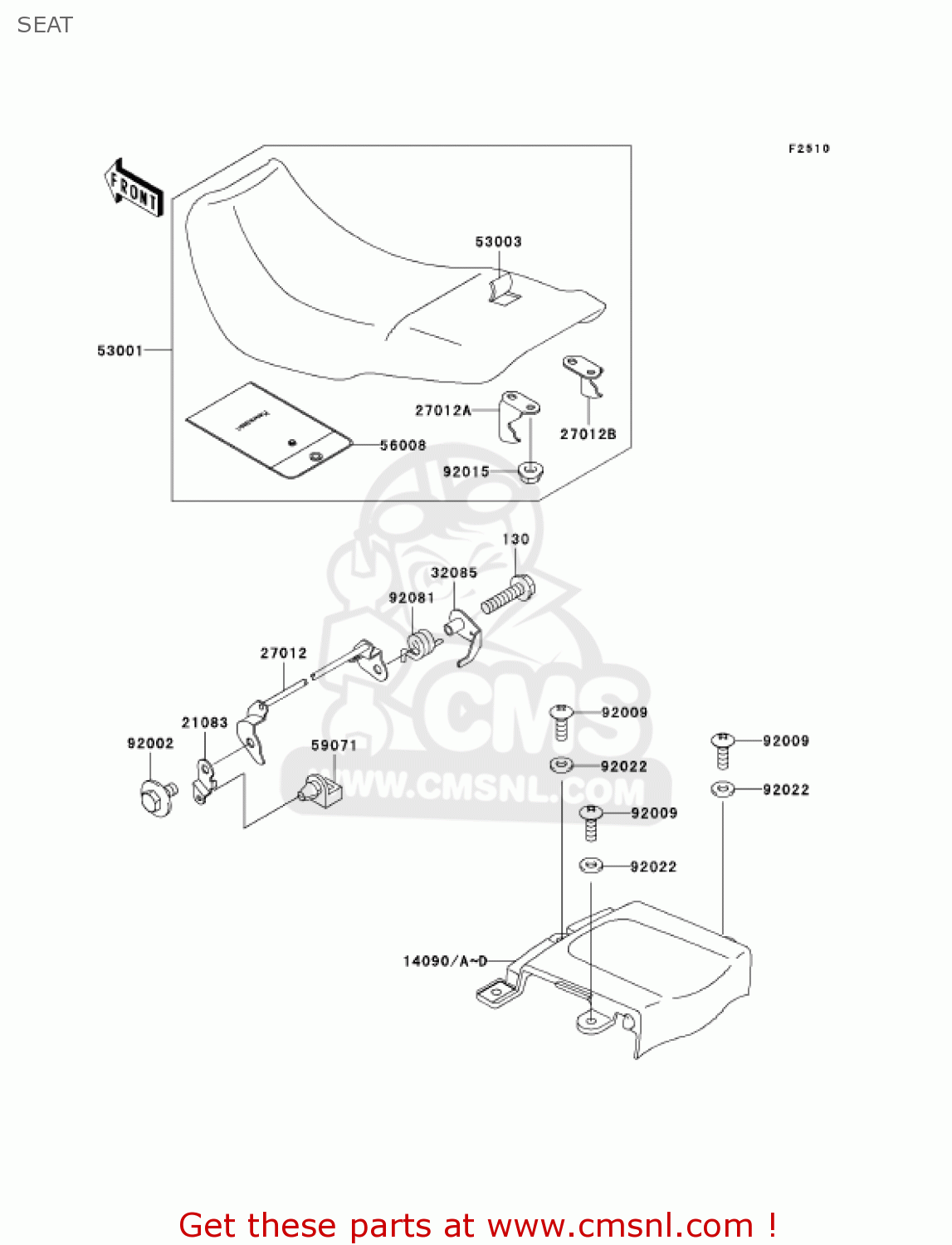 SEAT EX500D10 NINJA 500R 2003 USA CALIFORNIA CANADA